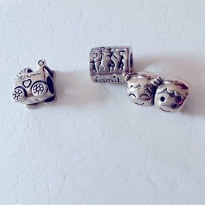 Pandora Baby Carriage! Plus Family charm & two kids (boy & girl) charm